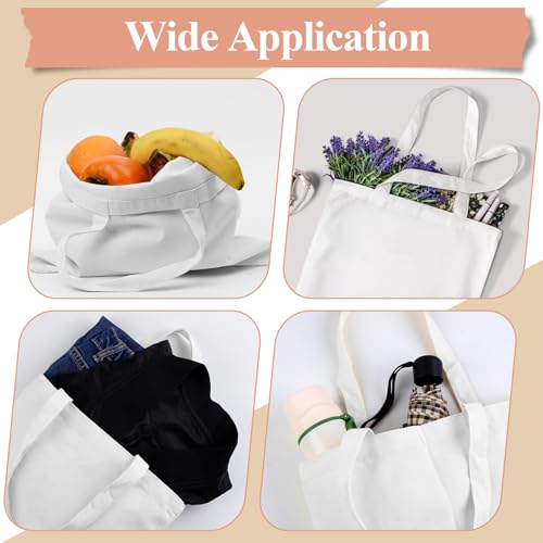 Vaktop Jutebeutel, 40x35cm Stofftasche, 2 Stück Baumwolltasche Unbedruckt, Stofftaschen zum Bemalen, Stoffbeutel Einkaufstasche mit Zwei Langen Henkeln für Sport, Shopping, Lebensmittel (Weiß)