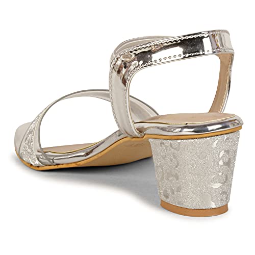 Image of Smart & Sleek Transparent Block Heels Sandals for Women & Girls-AB55