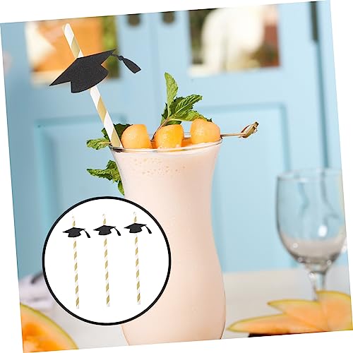 Pitillos de papel negro para graduación 12 piezas miniatura 2