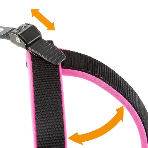 Ferplast Ergonomisches Hundegeschirr AGILA Fluo 4, ausgezeichnete Passform, Kordelzug-Verschluss, weiche Polsterung, A = B 42 ÷ 70 cm 20 mm Pink