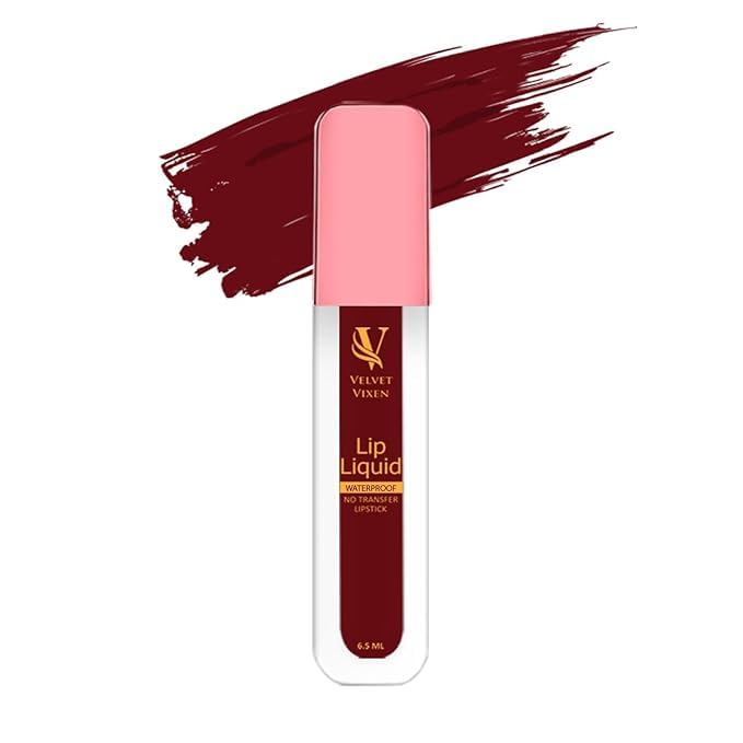 Velvet Vixen Liquid Lipstick Fine Wine 02 | Waterproof, No Transfer Matte Finish | Long Lasting Smudge Proof Wine Red Lipstick for Women | High Pigment | 6.5 ml