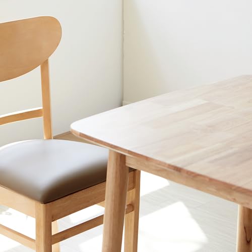 Image of Livinia Aslan 29.5 inch Malaysian Oak Square Wooden Dining Table /Small Solid Wood Kitchen Desk (Natural Oak)