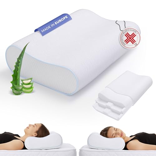 ORTHOVERSE Cuscino Cervicale Memory Foam, Altezza Regolabile