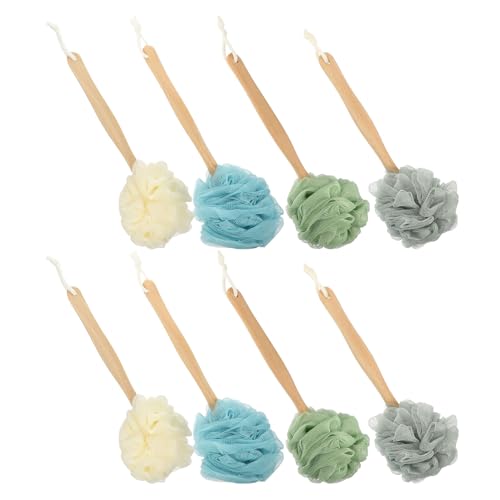 Brosse long manche en nylon doux pour exfoliation et douche - Lot de 8 brosses dos colorées
