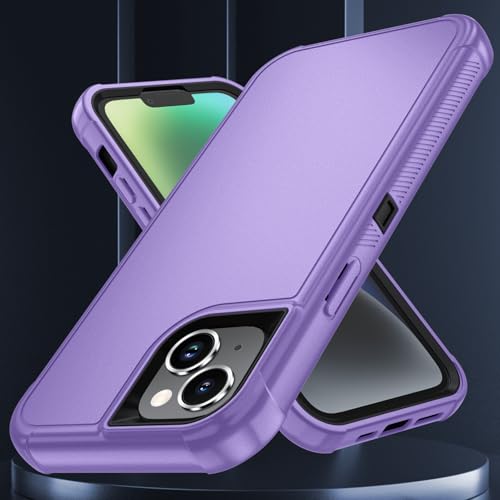 Image of SunStory Compatible with iPhone 14 Plus Case with HD Screen Protector, 3-Layer Heavy Duty Full-Body Cover,3 in 1 Hybrid Protective Case for iPhone 14 Plus 6.7 inch,Violet