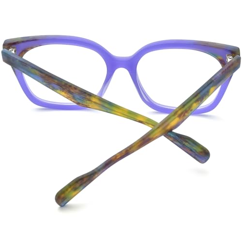 Image of HEPIDEM Gradient Multicolor Acetate Glasses Frame Women Big Oversize Eyeglasses 2023 New Spectacles Eyewear