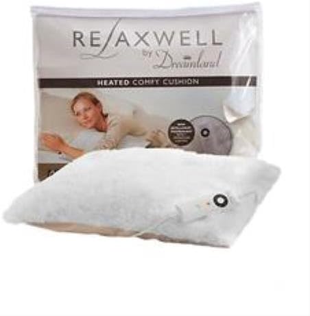 Relaxwell by Dreamland Relaxwell Intelliheat Polar White Heated Faux Fur Cushion, Polyester, 48x38x9 cm
