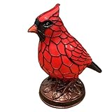 mophrati Vogel Nachtlicht, klein, simulierte rote Vogelform, für Zuhause und Büro, dekorative Tischlampe, Harz, rote Harzlampen, sanfte Beleuchtung, USB Schnittstelle