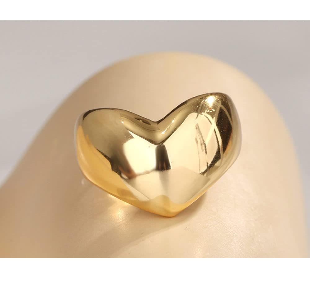 Anello In Argento 925 Da Donna,Anello In Argento Sterling 925 Geometrico Dorato A Forma Di Cuore Anelli Regolabili Minimalisti Con Pietre Preziose Naturali Fascino Energetico Gioielli Da Sposa Regal