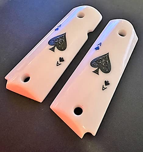 Premium Gun Grips Compatible Replacement for 1911 Full Size White Ace of Spads - Thumbnail 3
