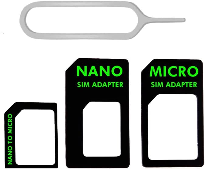 Premium 4 in 1 Pack Nano Micro & Standard Sim Card Adapter - Compatible with all Phone Models