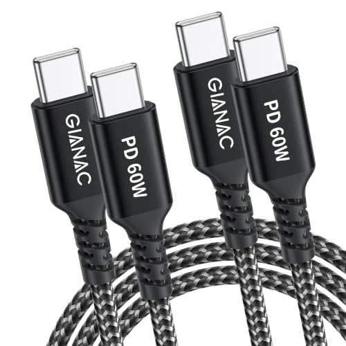 GIANAC USB C Kabel 2Stück 2M Schnellladekabel USB C auf USBC Ladekabel 60w – Ansicht 1