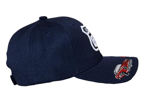 Image of TOP HEADWEAR Route 66 Embroidered Baseball Cap Americana Travel Hat | Mens Womens Historic Highway Inspired Style & Detailed Road Map Embroidery