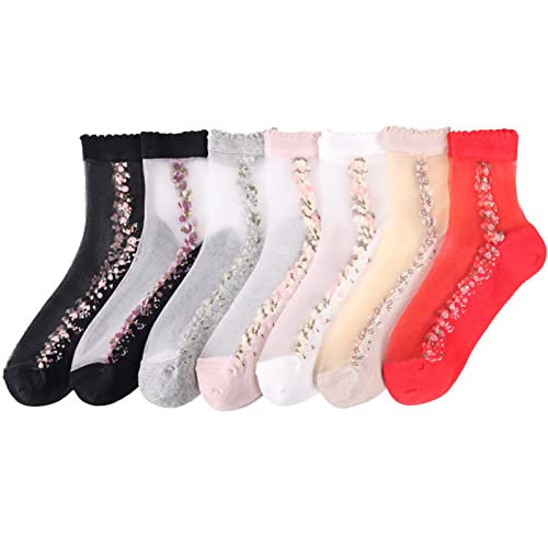 1 Pairs Unisex Warm Soft Embroidered Mesh Sport Socks Medium Stockings Casual Socks Long Socks for Thick Thighs2