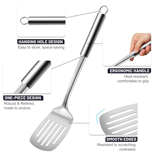 Bestdin Utensilios de Cocina - 22 Piezas Accesorios Cocina con Ganchos, Aptos para Lavavajillas y Pulidos a Alto Brillo, Incluye Menaje de Cocina como Cucharones de Cocina y Espatula Cocina - imagen 3