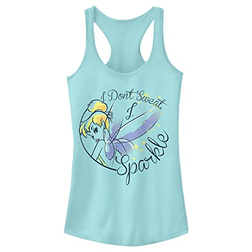 Disney womens Tinker Bell Sparkle Magic Slim Fit, Scoop Hem Racerback Tank T Shirt, Cancun, Medium US