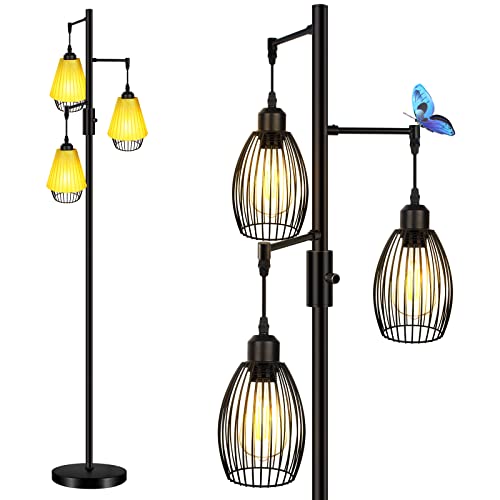 LTBLIGHT 68 Inch Industrial Floor Lamp with 3 Dimmable Edison Bulbs Black - image 8