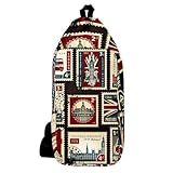 VAPOKF Union Jack Big Ben London Stamps - Mochila bandolera para viajes, senderismo, para hombres y mujeres, multicolor, 16x36.5x8.4cm/6.3x14.4x3.3in