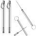 2 Pieces Portable Titanium Toothpicks Pocket Toothpick Metal Toothpick Holder for Outdoor Picnic and Camping (Silver)