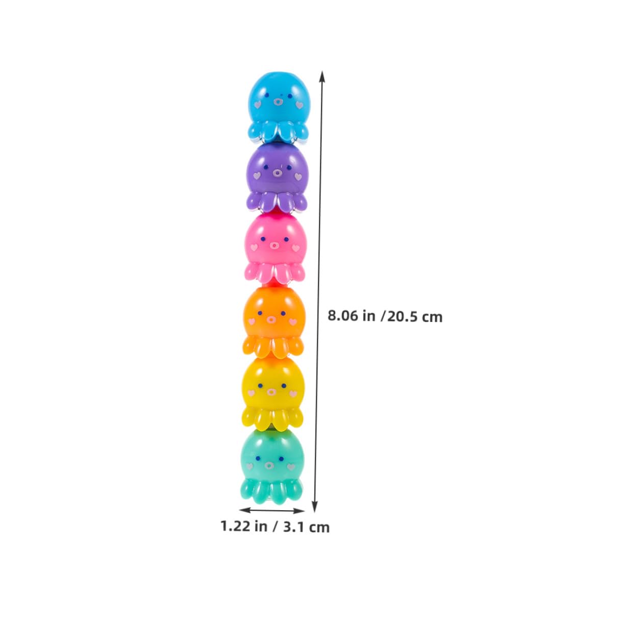Angoily 2 Set Evidenziatori Mini Impilabili di Polpo Penne Fluorescenti Colorate per Studenti e Cancelleria Scuola e Ufficio Design Interattivo e Colori Vivaci