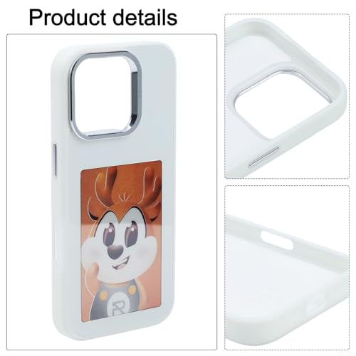 Coque de téléphone personnalisable avec écran NFC pour iPhone 16 Pro Max gris