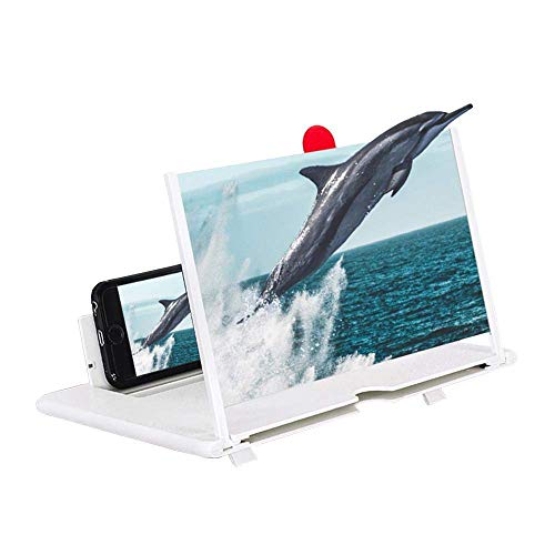 3D-Telefonbildschirmverstärker, 12-Zoll-Standfuß-Lupe mit faltbarem Halter, 3D-Lupen-Projektorbildschirm für Mobiltelefone