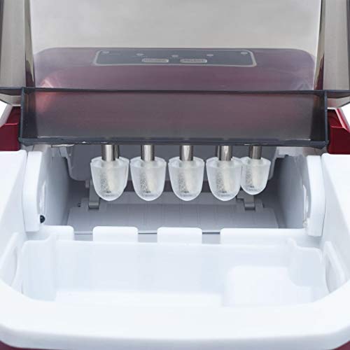 Brokky Eiswürfelbereiter Rot 1,4 L 15 kg / 24 h Commercial Ice Maker Machine EiswüRfelmaschine Crushed Ice
