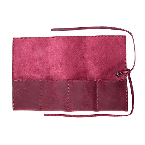 Hide & Drink, Leather Watch Roll Organizer Handmade from Full Grain Leather, Holds Up to 4 Watches, Easy Carry On Watchlover Storage (Sangria) by Hide & Drink - Image 2