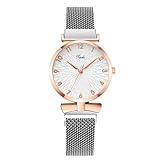 RORIOS Reloj Mujer Elegante con Esfera Floral 3D Pulsera de Metal Premium Relojes Cuarzo para Uso Diario Ocio & Fiestas Plata