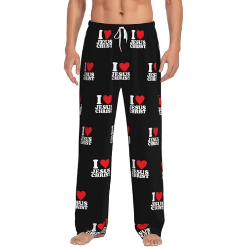 I Love Jesus Christ Men's pajama pants Large