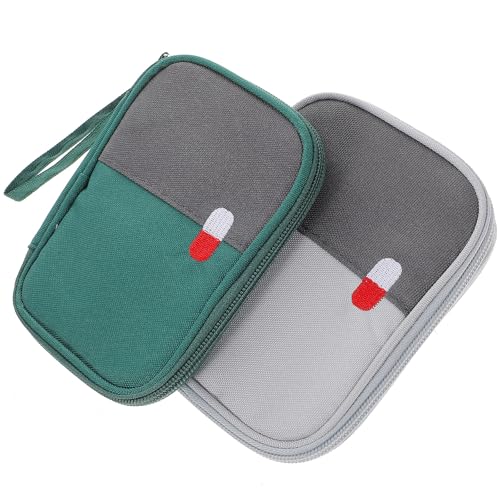 Bolsa de primeros auxilios organizadora de medicamentos en pack de 2 piezas de poliéster para viaje