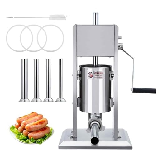 Sausage Stuffer, Manual 7LB/3L Sausage Maker Machine, Meat Stuffer with Dual Speed, Stainless Steel Heavy Duty Sausage Filler with 4 Stuffing Tubes, for Commercial and Home Use