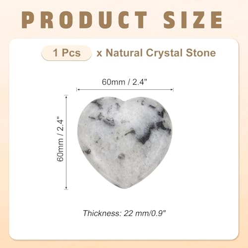 Labradorita gris natural tallada en forma de corazón de 2.4 pulgadas para decoración y bienestar 3