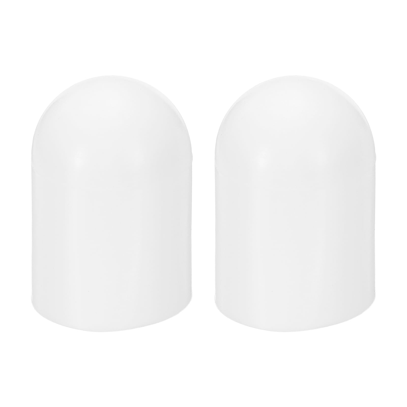 sourcing map 2 Pcs Flashlight Diffuser Caps, 38mm ID x 60mm Height Flexible Silicone End Caps, Screw Thread Protector Covers for 39-43mm Torch LED Lights Furniture Tubing Bolt, White