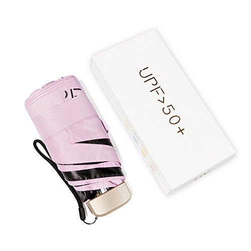ToiM Mini paraguas compacto de viaje para sol y lluvia, ligero, portátil al aire libre de golf plegable paraguas (rosa) Cover