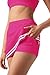 Nirovien Womens Workout Sets 2 Piece Tennis Skorts Sets Athletic Gym Golf Outfits Tank Top and Skirt with Shorts(Rose Red,XS)
