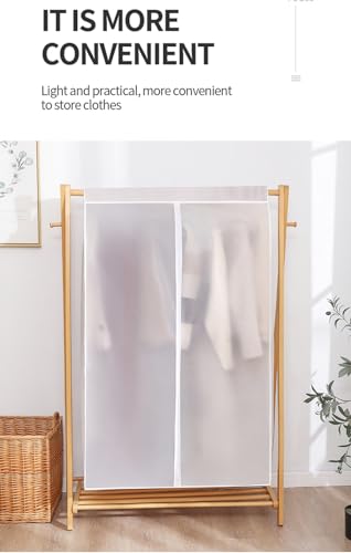 QH7 Lange Staubdichte Kleidersäcke, Transparente PEVA Kleiderhülle Große Kleiderschutzhülle für Kleidung mit Reißverschluss Staubschutz Aufbewahrungstasche für Anzug Mantel T-Shirt Jacke(80x50x120)cm