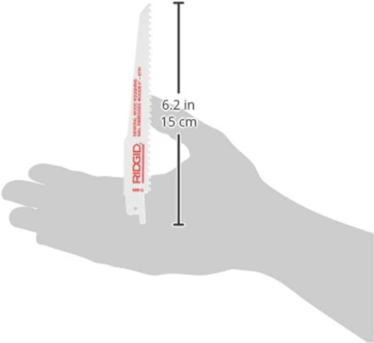 Ridgid 47082 D989 6TX6" Reciprocating Saw Blade, 5 Pack