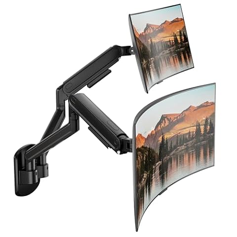 monTEK Dual Monitor Wall Mount, Full Motion Spring Arm for 17-40" Screen — $74.99 (21% off)