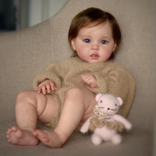 YIHANGG 50cm Reborn Baby Puppe 20Zoll Realistisch Kleinkind Körper aus Stoff Niedlich Bebe Prinzessin Puppe Verkleiden Geburtstag Weihnachten Geschenk