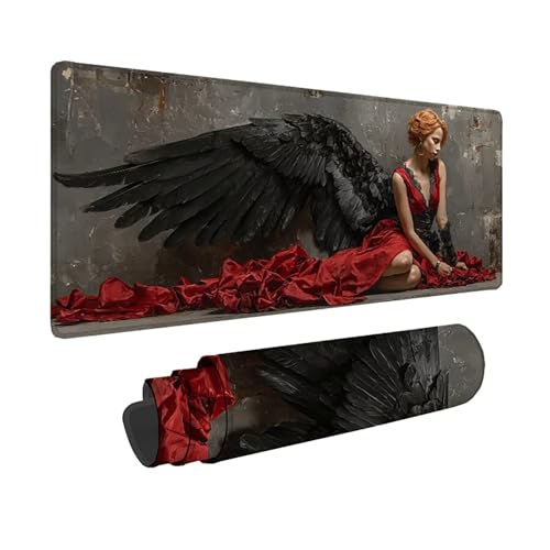 Tapis de Souris XXL Noir Grand Format 80x40cm pour Gamer et Souris Optique Ordinateur