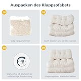 MAXYOYO Faltbares Schlafsofa umwandelbarer Schlafsessel mit Kissen, Matratze mit Rückenstütze, tragbarer Stuhl-Bett-Komfortable Bodensofa-Lounge für Wohnzimmer Schlafzimmer, Beige