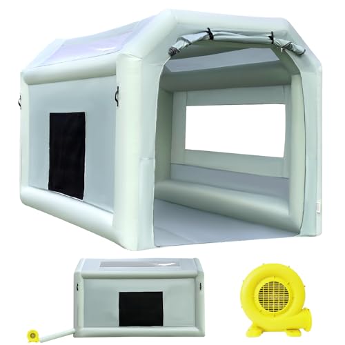 Sewinfla Portable Inflatable Paint Booth Tent 10.8x8.2x7.2Ft with One Blower 480W Inflatable Spray Paint Booth with Air Filter System, Blow Up Paint Booth