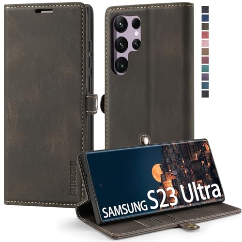 Samsung Galaxy S23 Ultra 5G Wallet Case with[RFID Blocking],Coffee