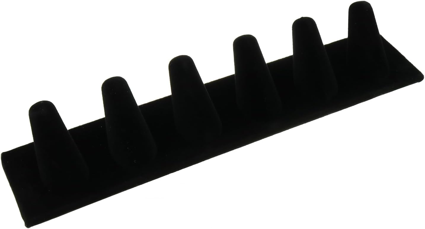 MEETOOT Black Velvet 6-finger ring display Stand and organizing stand