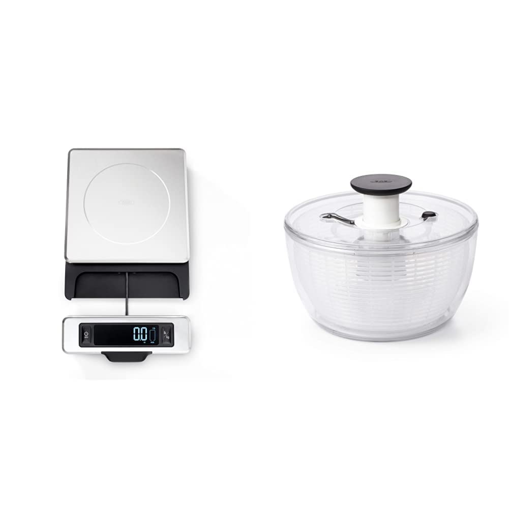 OXO Good Grips 11-Pound Stainless Steel Kitchen Scale with Pull-Out Display - Black