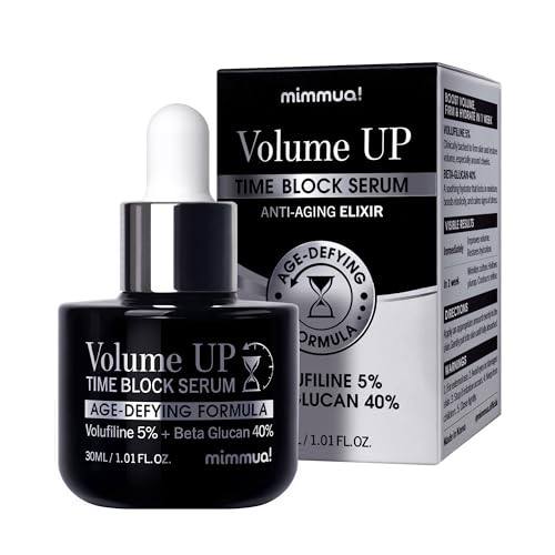 Volume Up Time Block Serum | 5% Volufiline + 40% Beta Glucan | Plumps Wrinkles by Stimulating Fat Cell Production | Great for Undereye, Forehead, Frown Line & Neck Wrinkles | 30ml / 1.01 FL OZ