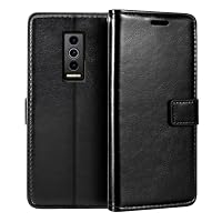 Custodia Portafoglio in Pelle PU con Finitura Scamosciata Compatibile con Doogee Blade 10 Pro, Flip Cover Magnetica con Tasche per Carte (Nero
