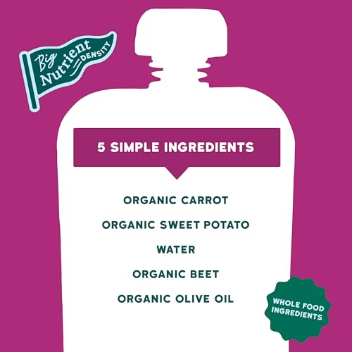 Serenity Kids 6+ Months Veggie Puree Baby Food Pouches - USDA Organic - No Sugary Fruits or Added Sugar - Allergen Free - 3.5 Ounce BPA-Free Packaging - Baby Food Pouch - Thumbnail 3
