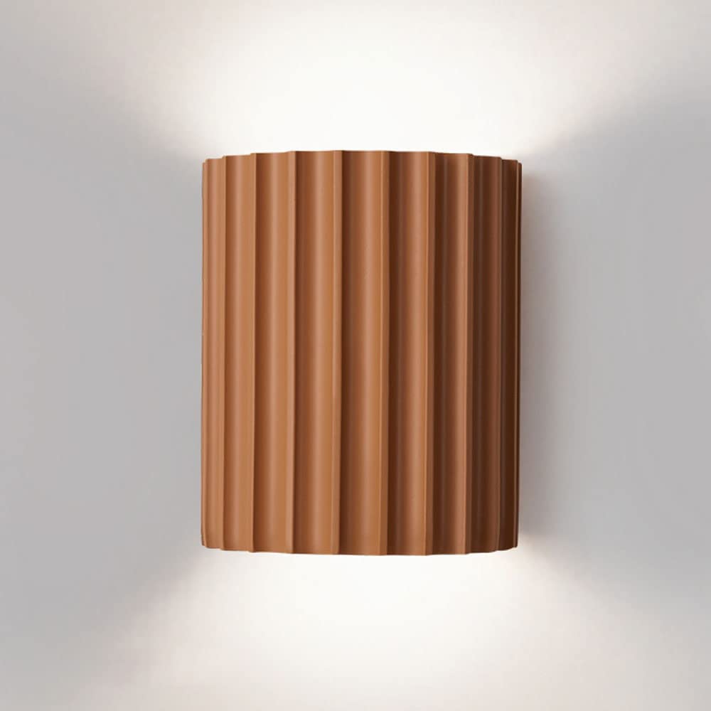 SMCCYYSD Nordic Stripe Wall Lamp Semicircle Resin Light 10W Dimmable Sconce Mini Single Head Mount Up and Down Lighting for Living Room Modern Scandinavian Design Fixtur